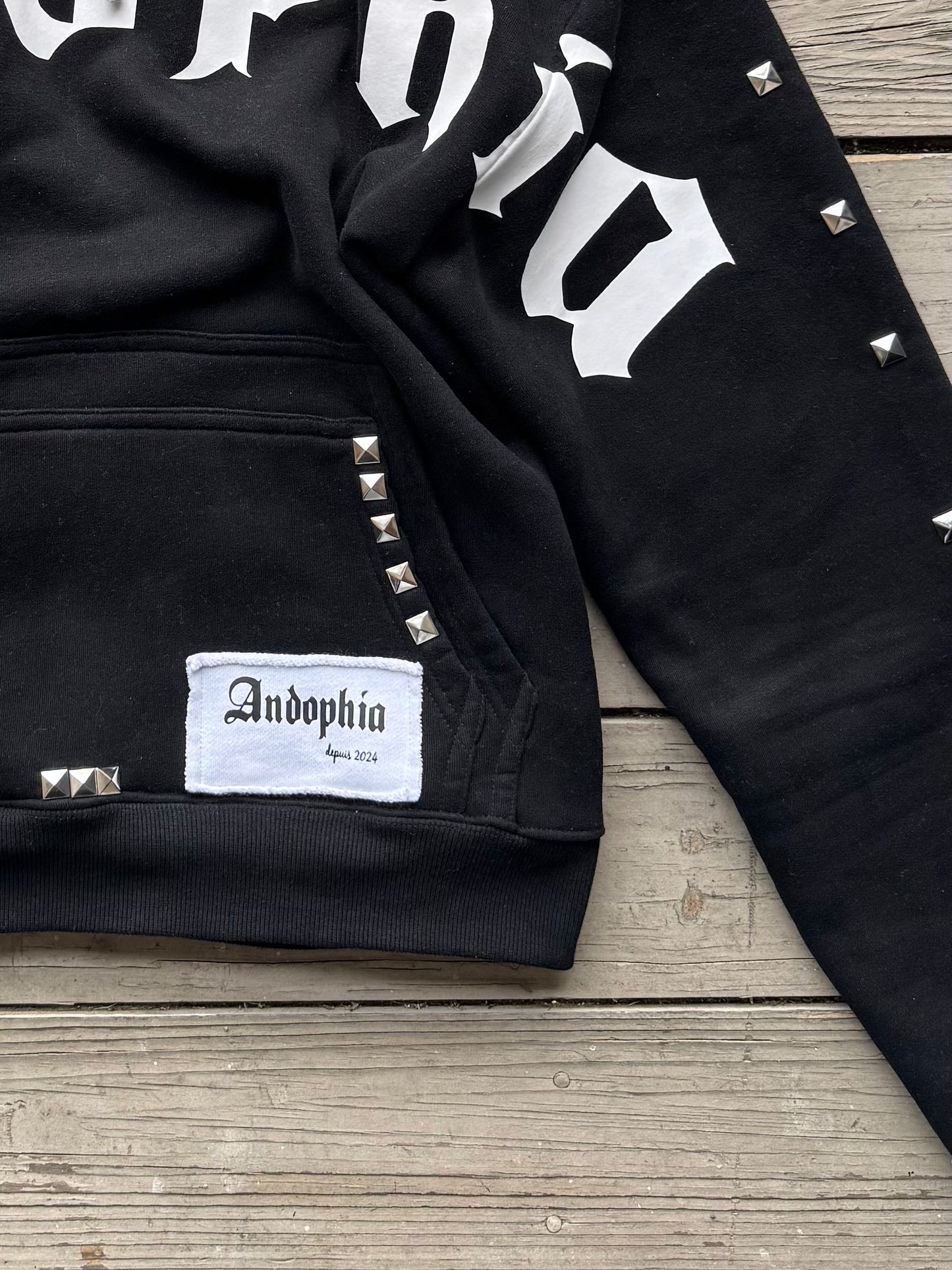 Diamant Noir Studded Heavyweight Hoodie